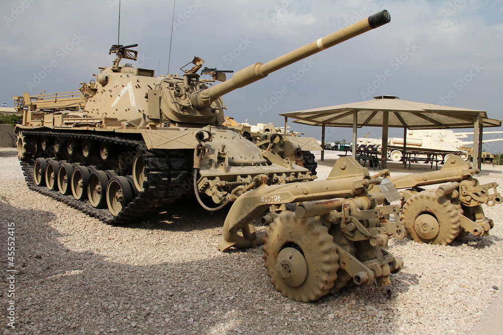 Patton tank with mine detonating system, 1975 Patton tank with mine detonating system, 1975