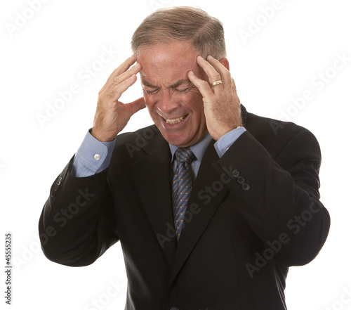 senior businessman having headache