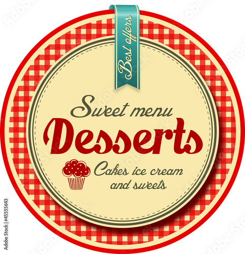 Desserts label