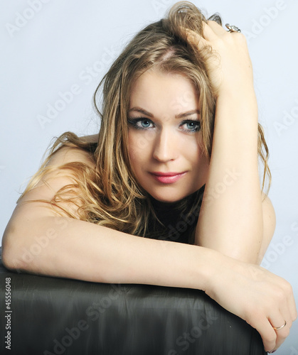 portrait of the beautiful girl with long hair