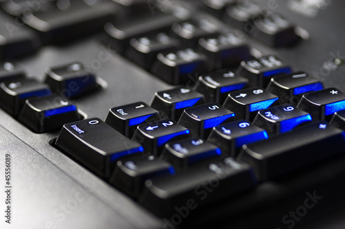 Numeric keyboard blue neoned
