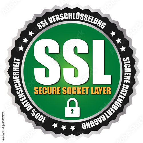 Button "SSL Security" Grün/Schwarz/Silber