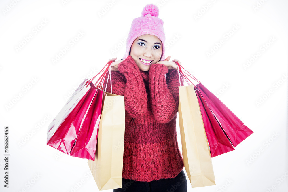 Excited Shopping Woman