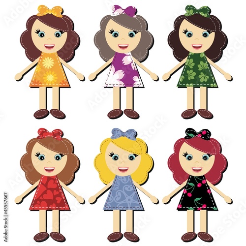 scrapbook girls in different dreses