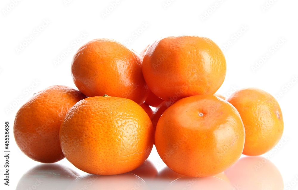 ripe tangerines isolated on white ripe tangerines isolated on white