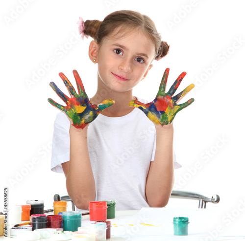 cute little girl with paint...