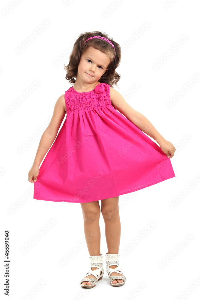 beautiful little girl in dress isolated on white beautiful little girl in dress isolated on white