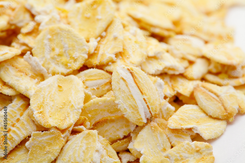 dry rolled oats close up dry rolled oats close up