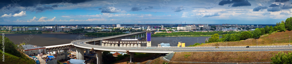 View of Nizhny Novgorod.  Metro Bridge