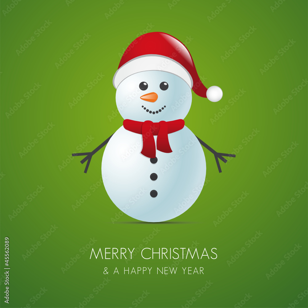 snowman with scarf and santa claus hat snowman with scarf and santa claus hat