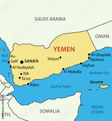 Republic of Yemen - vector map photo