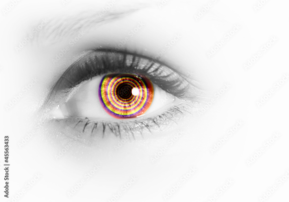 Human eye on grey background Human eye on grey background
