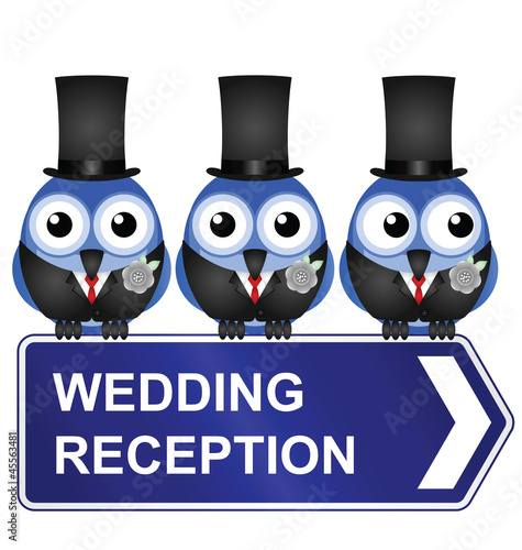 Comical wedding reception sign
