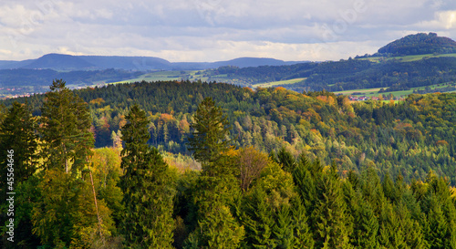 Wald - Blick auf die schwäbische Alb photo