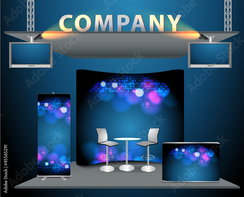 Vector trade exhibition booth design