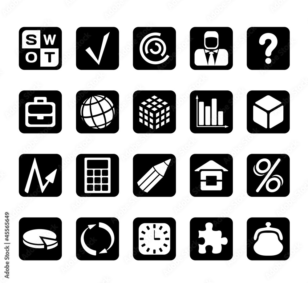 Financial and business icons Financial and business icons