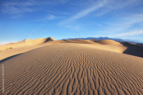 The symmetrical sand dune in Death Valley