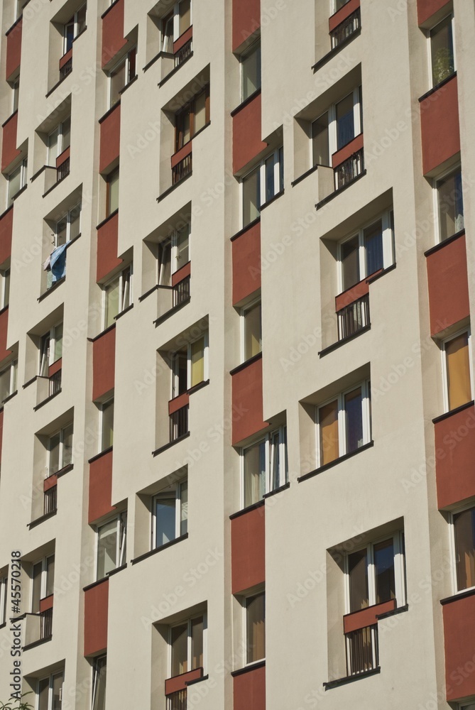 Commie Block of Flats with Energy Saving Wall Insulation