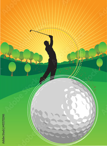 Playing golf