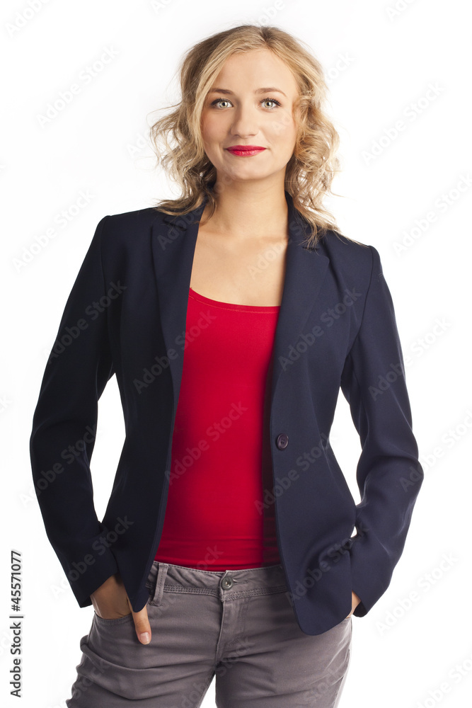 Smiling business woman. Isolated over white background Smiling business woman. Isolated over white background