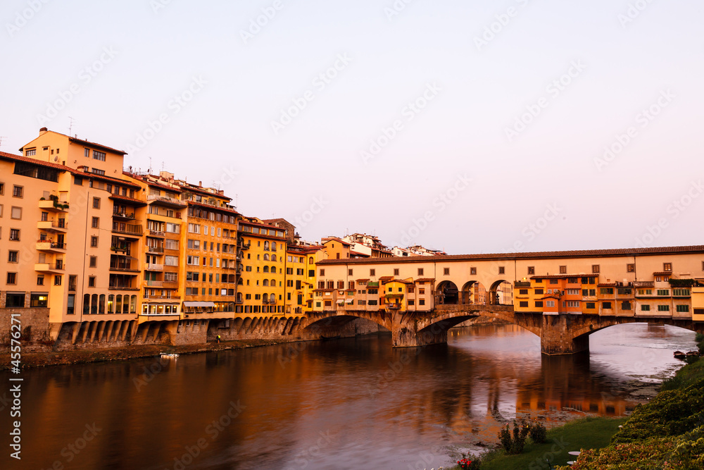 Ponte Vecchio Bridge Across Arno River in Florence at Morning, I