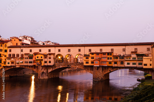 Ponte Vecchio Bridge Across Arno River in Florence at Morning  I