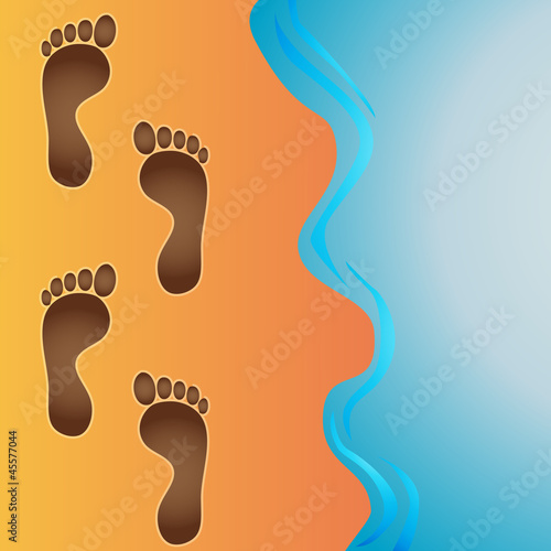 footprints in sand vector