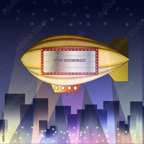 floating movie display board vector