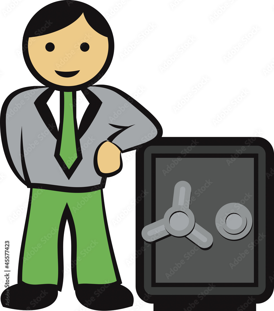 businessman safe vault vector