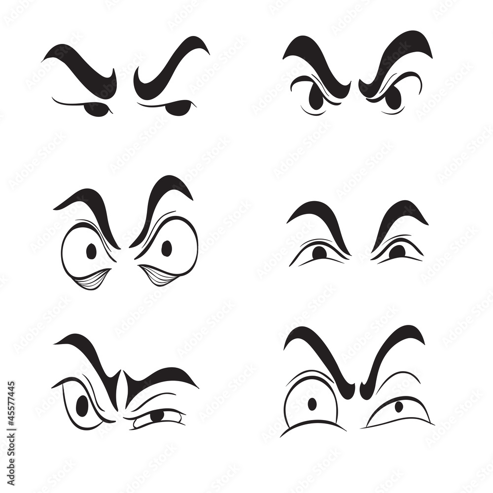 angry cartoon eyes set vector angry cartoon eyes set vector