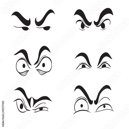 angry cartoon eyes set vector