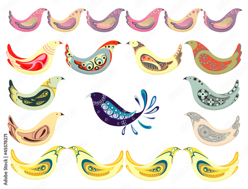 Set of birds Set of birds