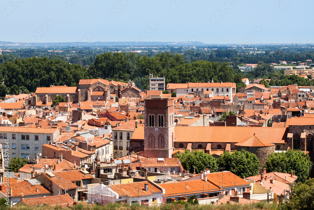 Red roofs of Perpignan,  France