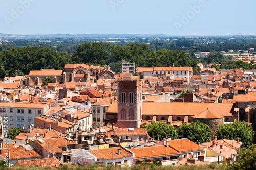 Red roofs of Perpignan, France