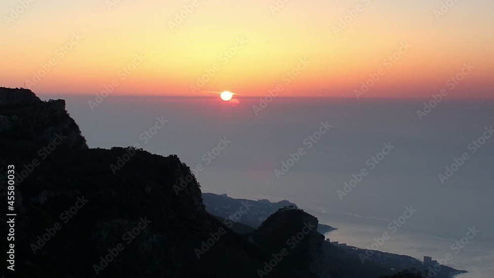 Timelapse sunrise in the mountains. Crimea, Ukraine Timelapse sunrise in the mountains. Crimea, Ukraine