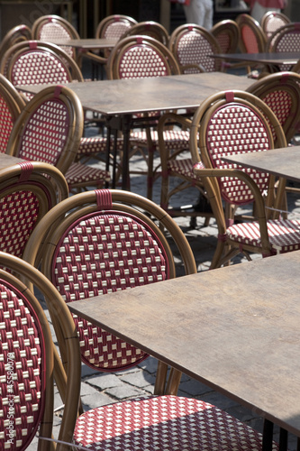 Cafe Tables on Geneva  Switzerland  Europe