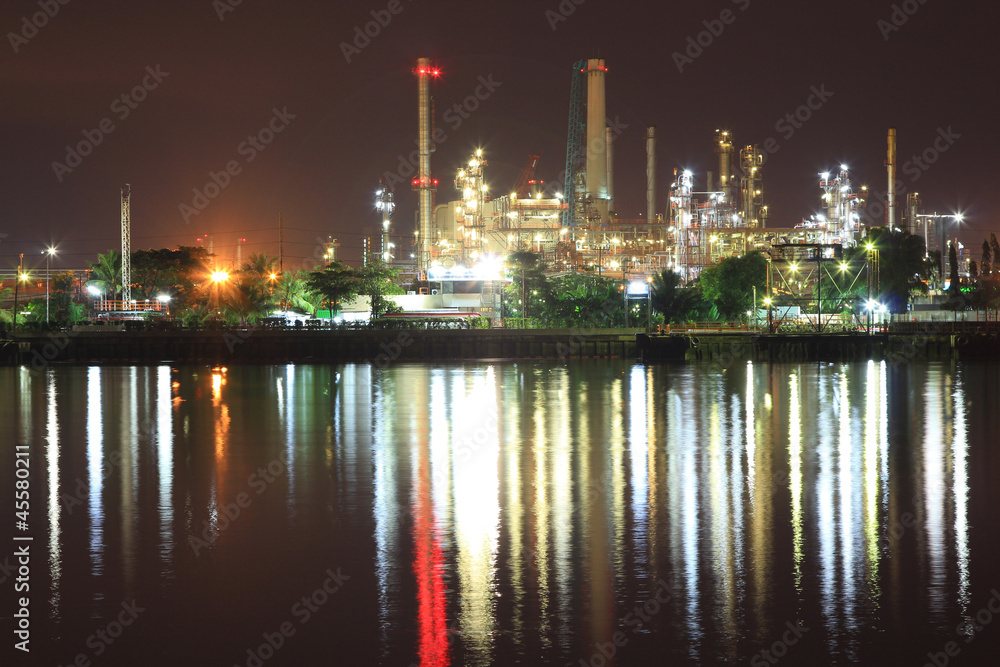 Oil refinery factory