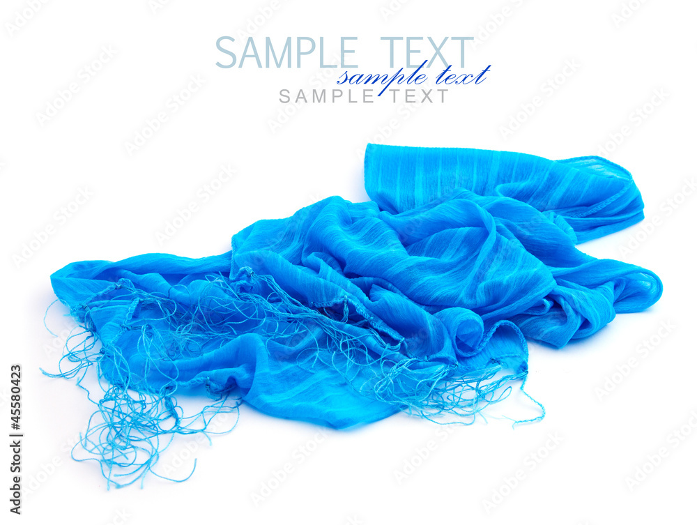 Blue scarf on white background