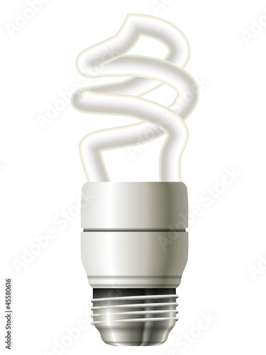Energy saving lamp twisted shape. Eps10