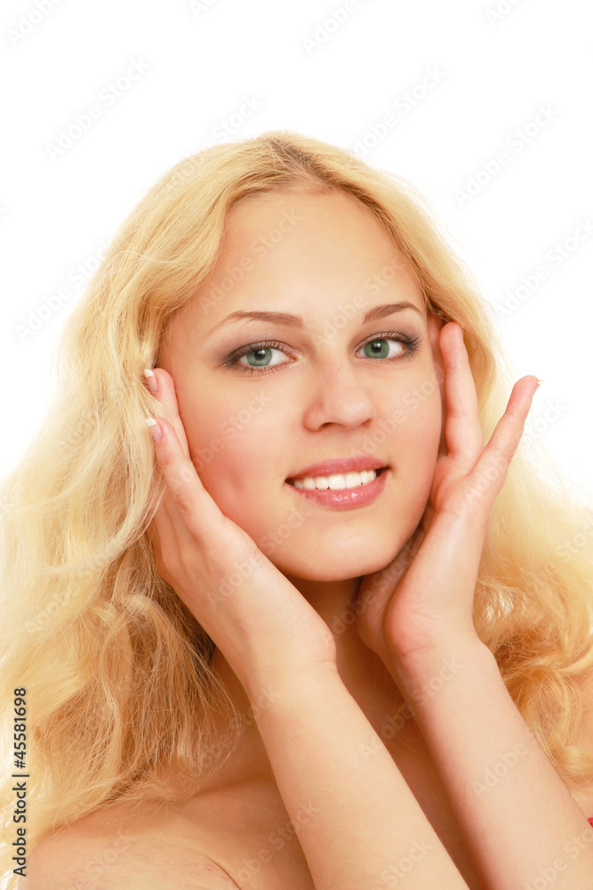 A half of a beautiful female's face A half of a beautiful female's face