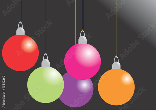 Baubles Christmas Card Vector