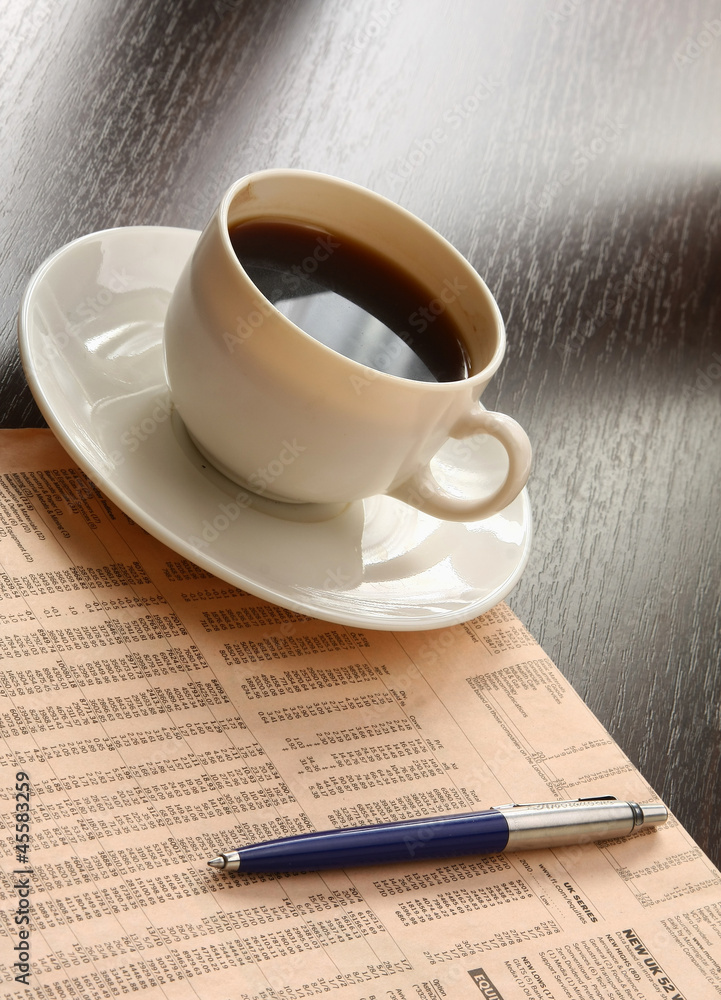 Cup of coffee at workplace