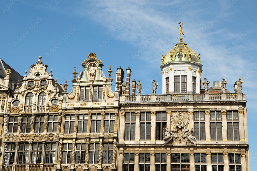 Medieval facades of buildings on Grand Place