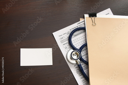 Card and stethoscope