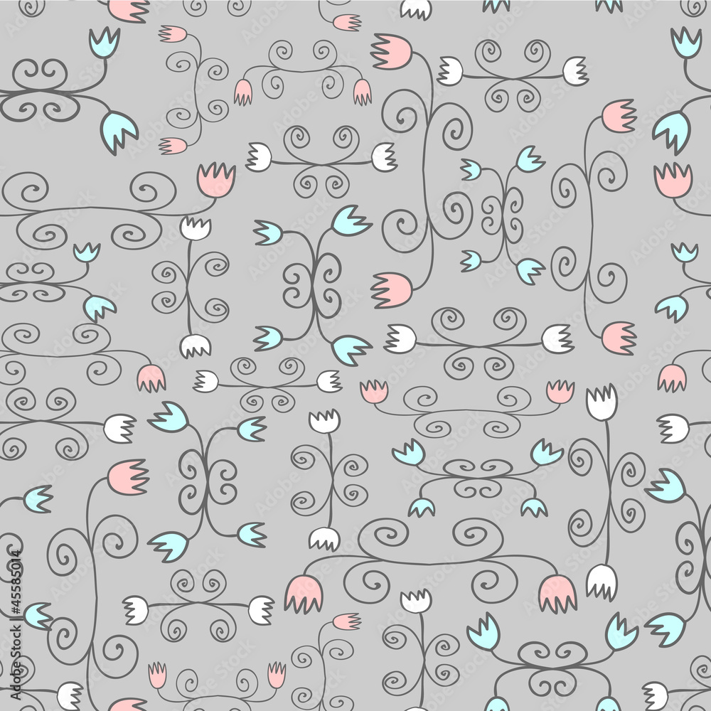 Cute seamless pattern with flowers Cute seamless pattern with flowers