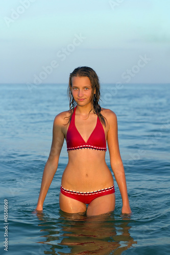 teen girl in the sea