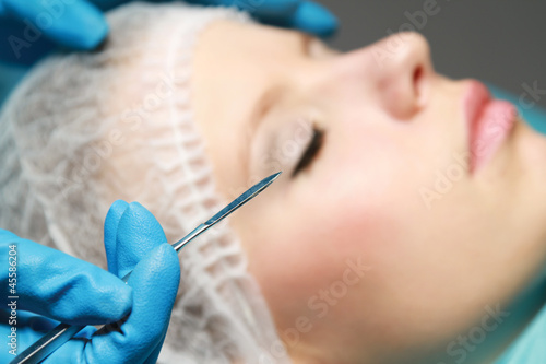 A plastic surgery  focus on scalpel