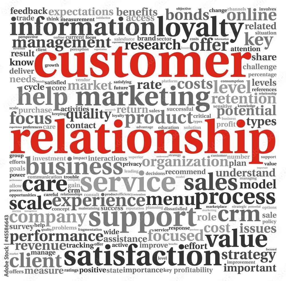 Customer relationship concept on white Customer relationship concept on white