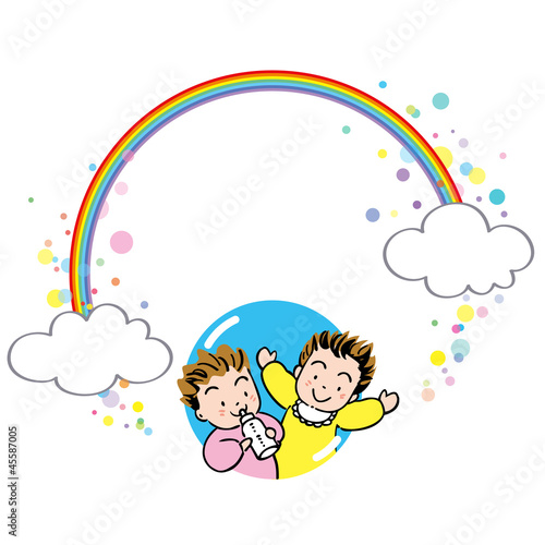 虹と赤ちゃん