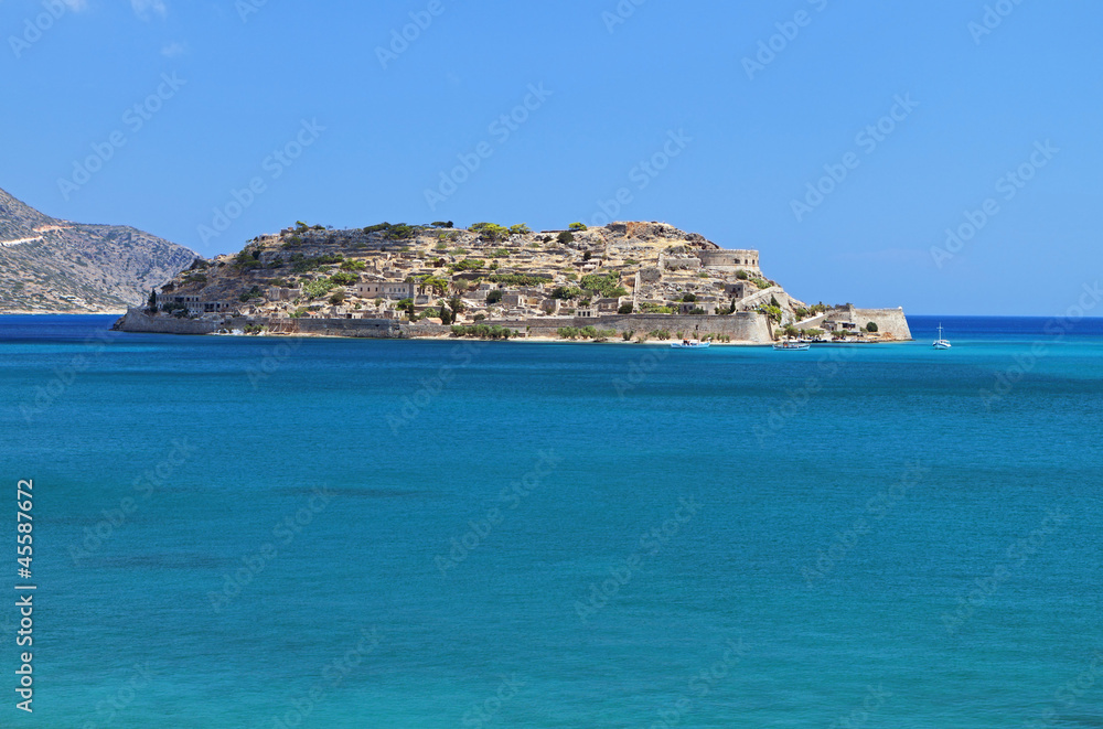 Spinalonga fortress at Crete island in Greece Spinalonga fortress at Crete island in Greece